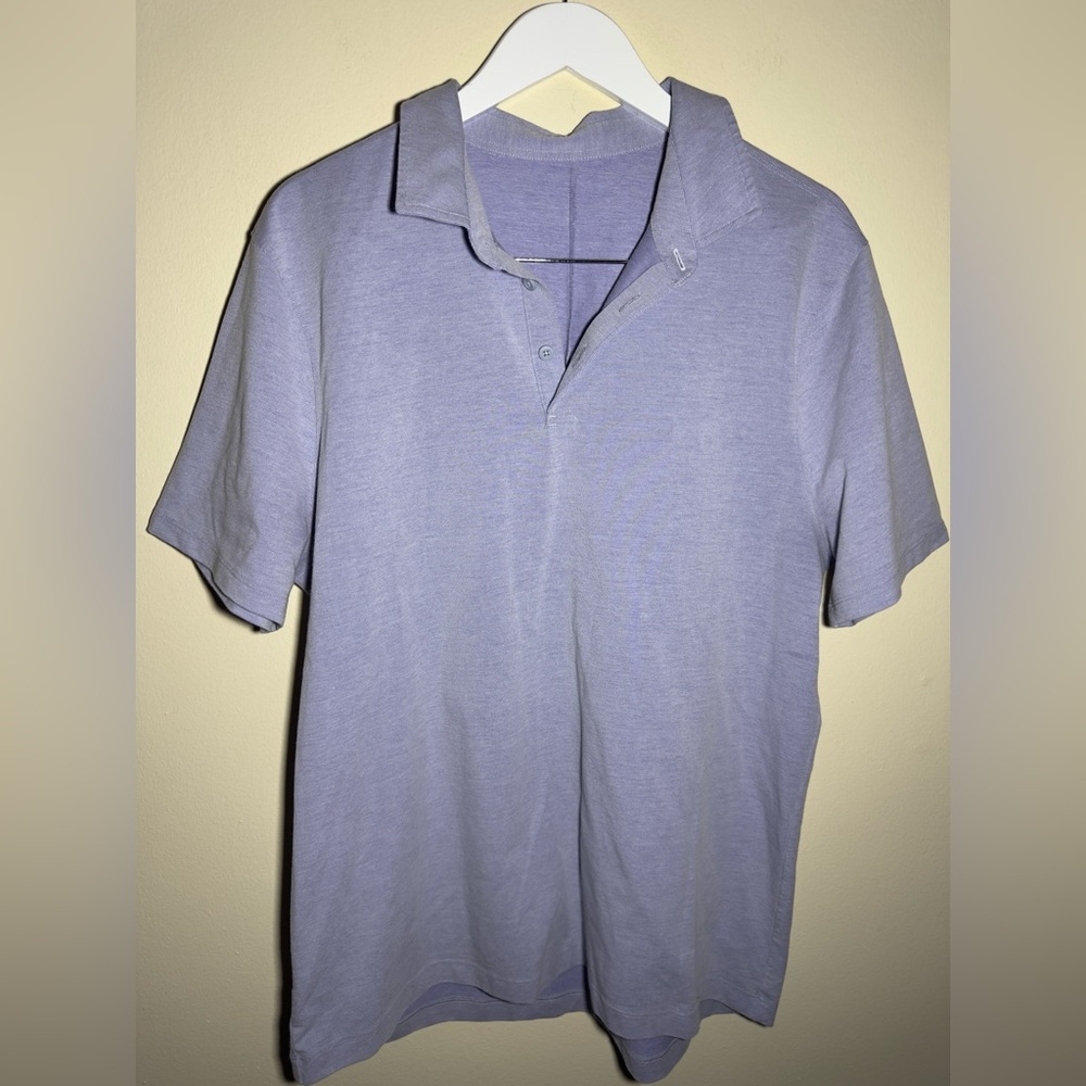 Lululemon Men's Lavender Polo Shirt - Classic Short Sleeve Sz Large